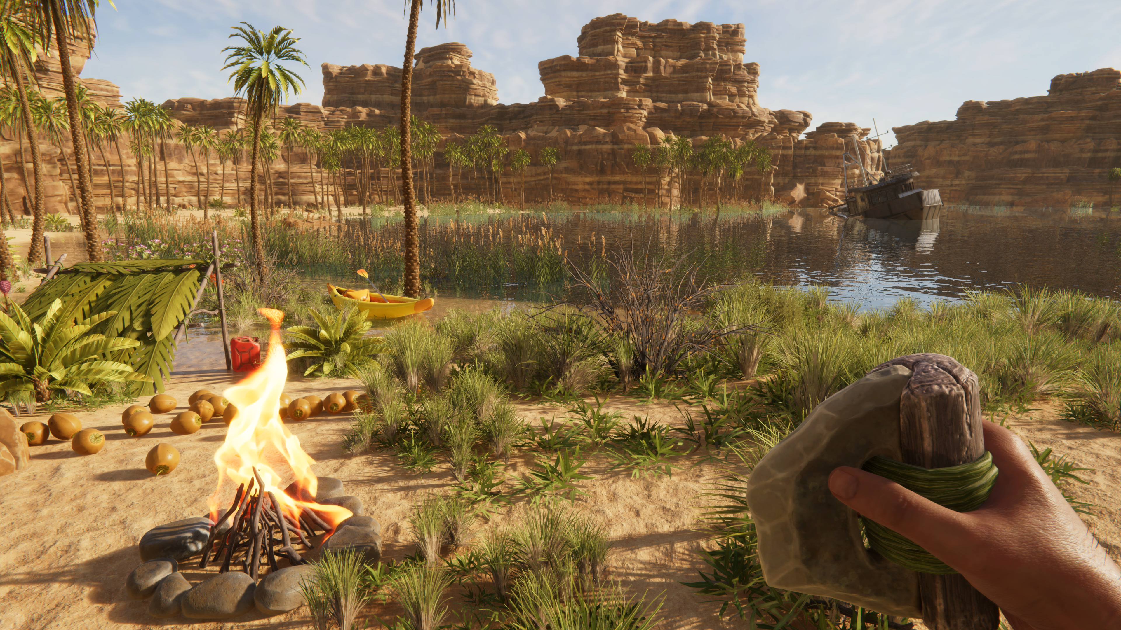 Stranded Deep 2 — kayaking through a desert canyon